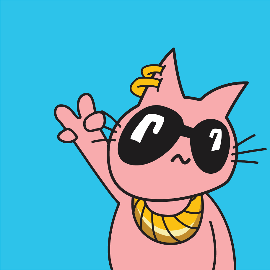 YoCat putting up peace sign